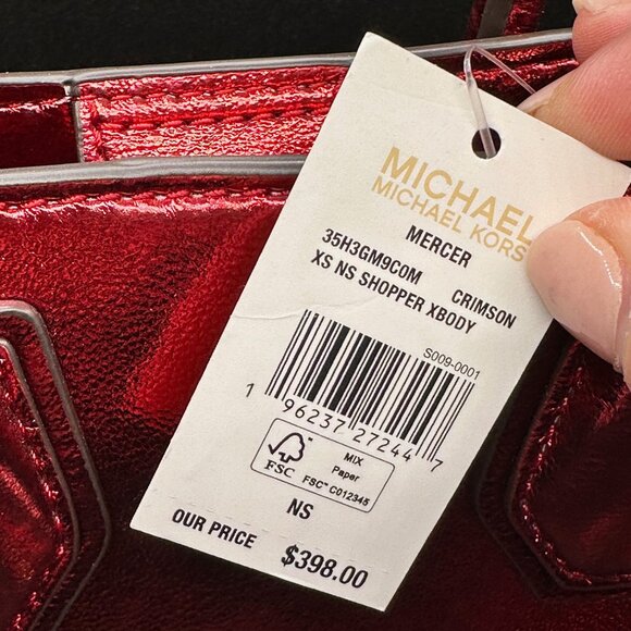 MICHAEL‎ KORS - MERCER XS Crossbody / Hand Bag - Red NWT - Picture 8 of 8